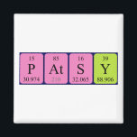 Imã Imagem do nome da mesa periódica da Patsy<br><div class="desc">Patsy soletrado como P At S Y (Phosphorus Astatine Sulfur Yttrium) em um ímã para o cientista em você.</div>