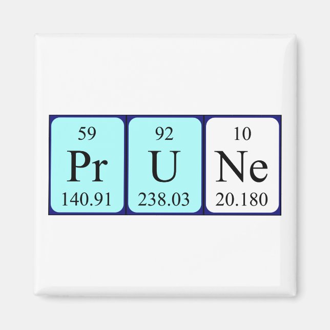 Imã Imagem do nome da mesa periódica da Prune (Frente)