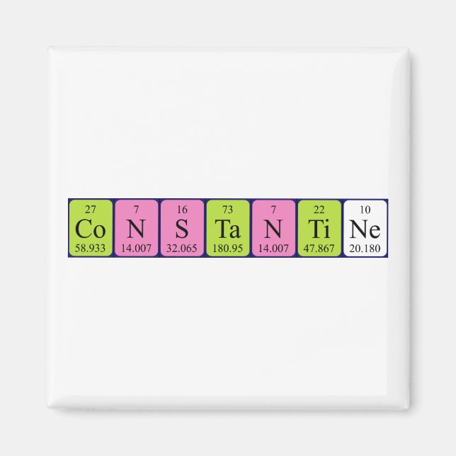 Imã Imagem do nome da mesa periódica de Constantine (Frente)
