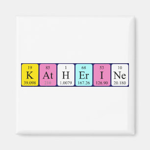 Imã Imagem do nome da mesa periódica de Katherine
