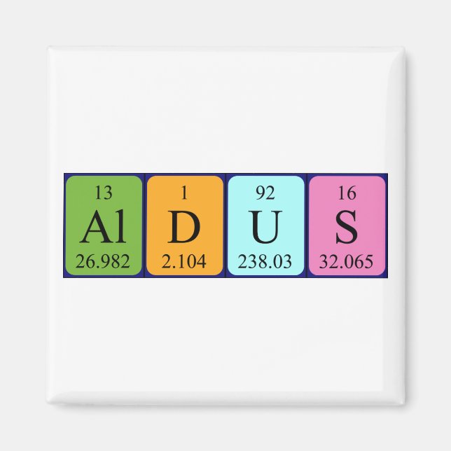 Imã Imagem do nome da mesa periódica do Aldus (Frente)