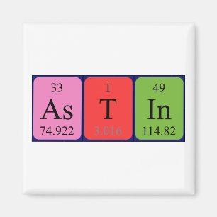 Imã Imagem do nome da mesa periódica do Astin