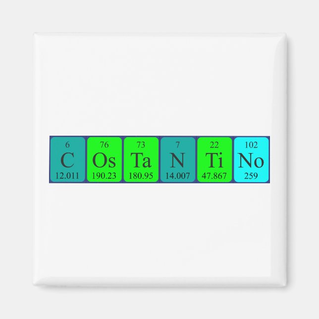 Imã Imagem do nome da mesa periódica do Costantino (Frente)