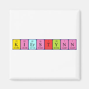 Imã Imagem do nome da mesa periódica do Kierstynn