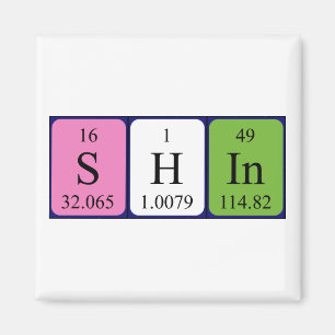Imã Imagem do nome da mesa periódica do Shin