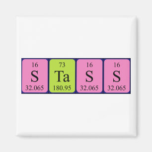 Imã Imagem do nome da mesa periódica do Stass