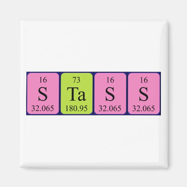 Imã Imagem do nome da mesa periódica do Stass (Frente)