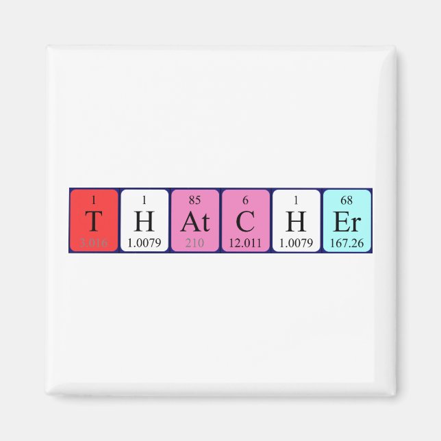 Imã Imagem do nome da mesa periódica do Thatcher (Frente)