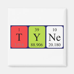 Imã Imagem do nome da mesa periódica do Tyne