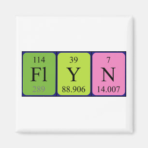 Imã Imagem do nome da mesa periódica Flyn