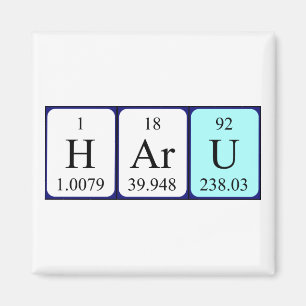 Imã Imagem do nome da mesa periódica Haru