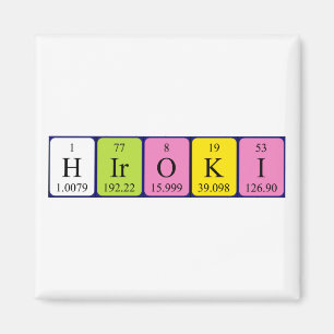 Imã Imagem do nome da mesa periódica Hiroki