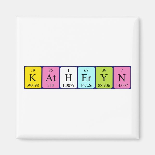 Imã Imagem do nome da mesa periódica Katheryn (Frente)