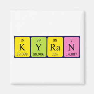 Imã Imagem do nome da mesa periódica Kyran