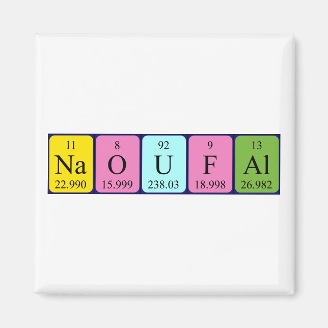 Imã Imagem do nome da mesa periódica Naoufal (Frente)