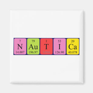 Imã Imagem do nome da mesa periódica nautica