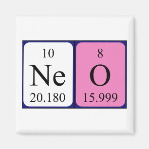 Imã Imagem do nome da mesa periódica Neo