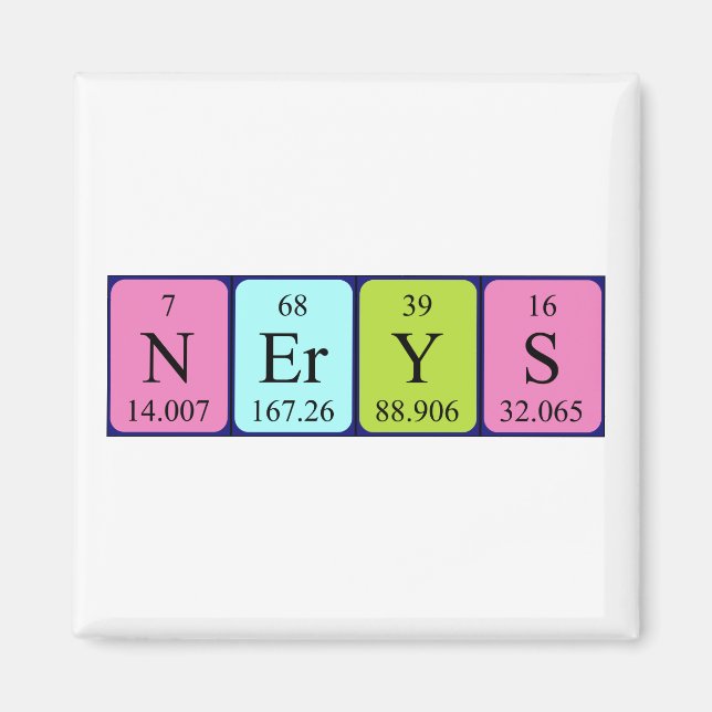 Imã Imagem do nome da mesa periódica Nerys (Frente)