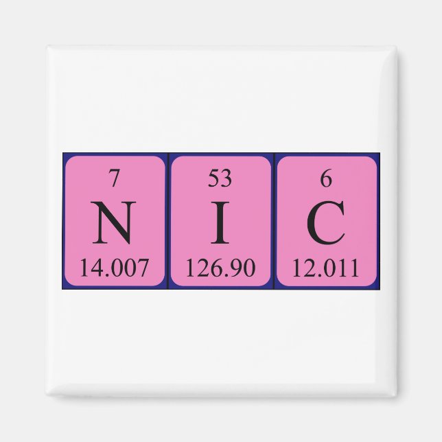 Imã Imagem do nome da mesa periódica Nic (Frente)
