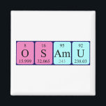 Imã Imagem do nome da mesa periódica Osamu<br><div class="desc">Osamu soletrou como O S Am U (Oxigênio Sulfur Americium Urânio) em um ímã para o cientista em você. Não consegues encontrar o que queres?</div>