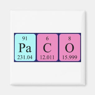 Imã Imagem do nome da mesa periódica Paco