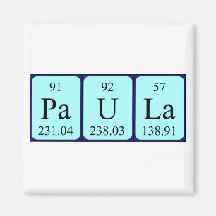 Imã Imagem do nome da mesa periódica Paula
