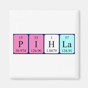 Imã Imagem do nome da mesa periódica Pihla