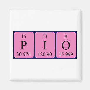 Imã Imagem do nome da mesa periódica Pio