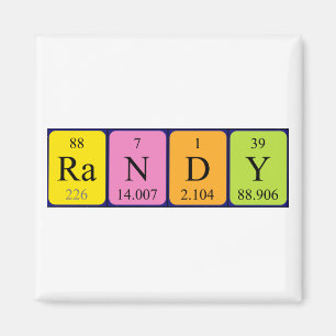 Imã Imagem do nome da mesa periódica Randy