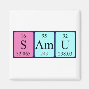 Imã Imagem do nome da mesa periódica Samu