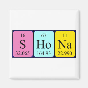 Imã Imagem do nome da mesa periódica Shona