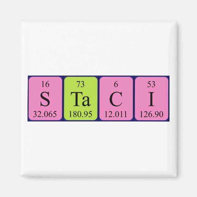Imã Imagem do nome da mesa periódica Staci (Frente)
