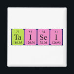 Imã Imagem do nome da mesa periódica Taisei<br><div class="desc">Taisei se soletrava como Ta I Se I (Tantalum Iodine Selenium Iodine) em um ímã para o cientista em você. Não consegues encontrar o que queres?</div>
