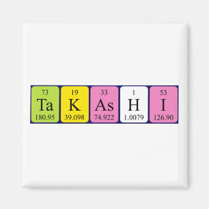 Imã Imagem do nome da mesa periódica Takashi