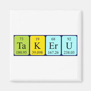 Imã Imagem do nome da mesa periódica Takeru