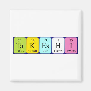 Imã Imagem do nome da mesa periódica Takeshi