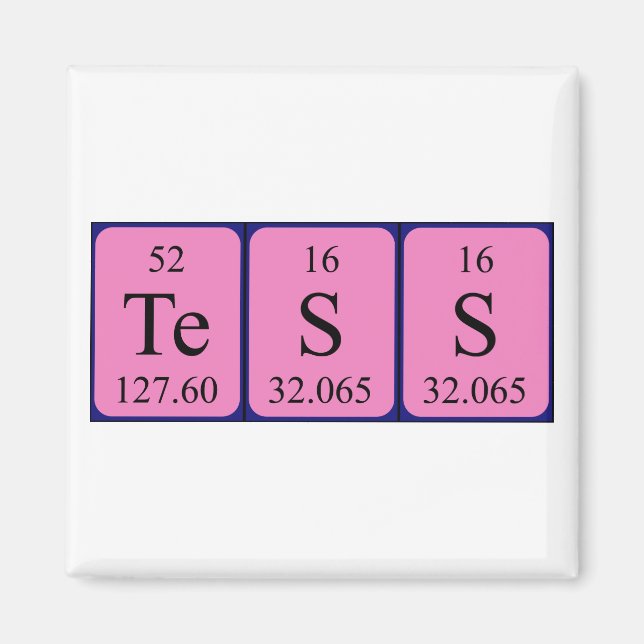 Imã Imagem do nome da mesa periódica Tess (Frente)