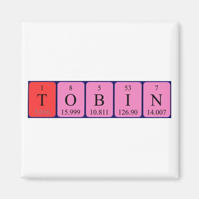 Imã Imagem do nome da mesa periódica Tobin (Frente)