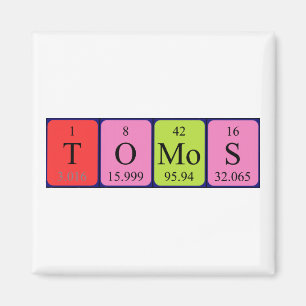 Imã Imagem do nome da mesa periódica Tomos