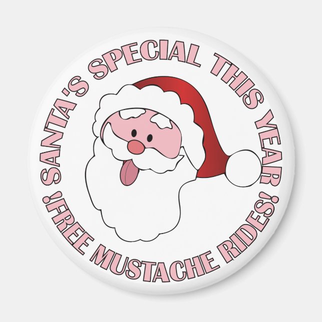 Imã Imagem do papai noel Mustache (Frente)