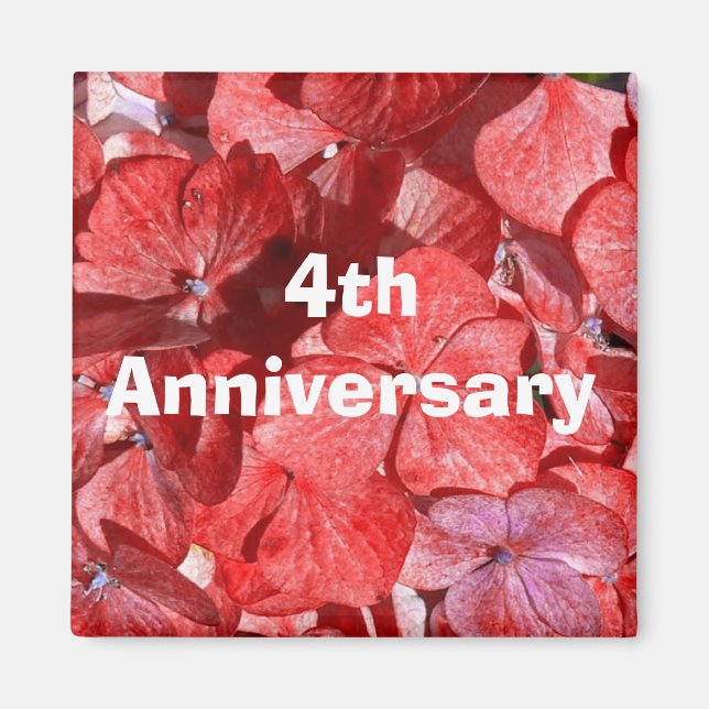 Imã Imagem do Quarto Aniversário com Hydrangas (Frente)