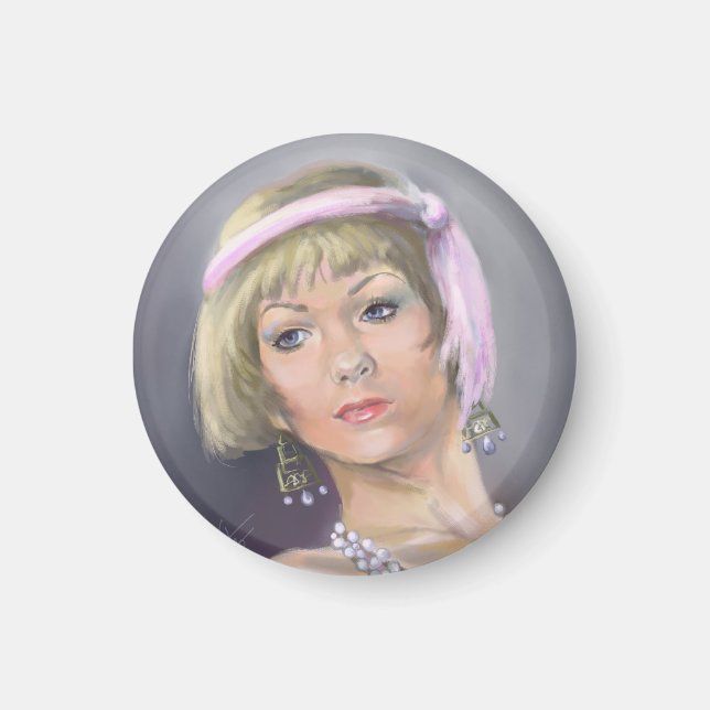 Imã Imagem do Retrato Flapper Springtime (Frente)