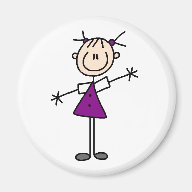 Imã Imagem do Stick Figure Girl (Frente)