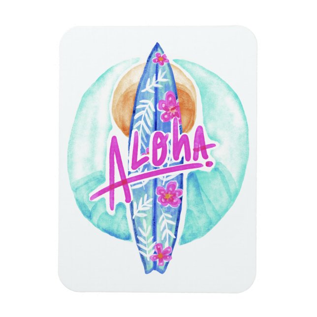 Ímã Imagem do Surfista Havaiano Aloha (Vertical)
