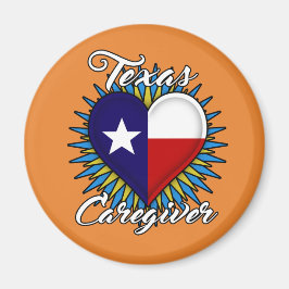 Imã Imagem do Texas Caregiver (fundo laranja)