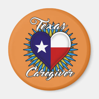 Imã Imagem do Texas Caregiver (fundo laranja)