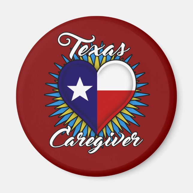 Imã Imagem do Texas Caregiver (fundo marrom) (Frente)