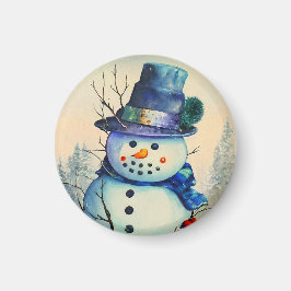 Imã Imagem do Watercolor Snowman