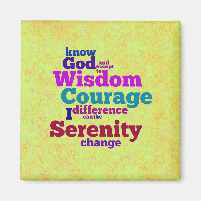 Imã Imagem do worm Serenity Prayer (Frente)