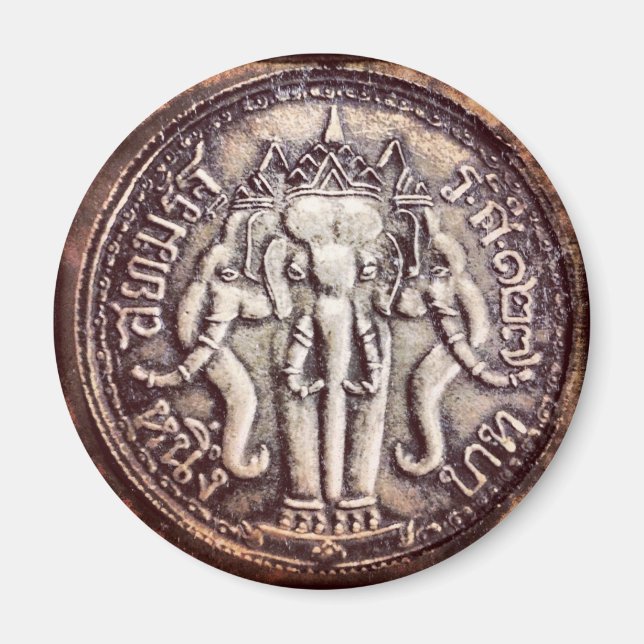 Imã Imagem Elefante Baht-Tailândia (Frente)